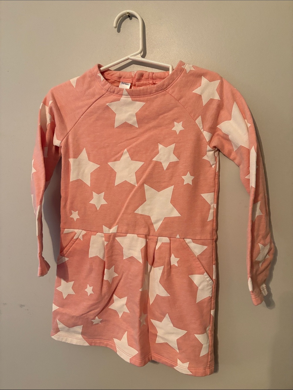 Girls' Old Navy Pink Star Print Long-Sleeve Dress